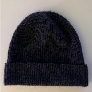 Cozy Cashmere Charcoal Gray Knit Beanie Auxiliary Hat